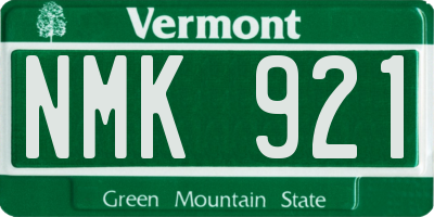 VT license plate NMK921