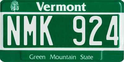 VT license plate NMK924