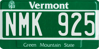 VT license plate NMK925