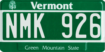 VT license plate NMK926