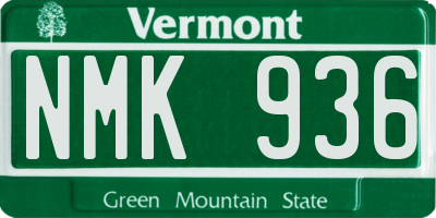 VT license plate NMK936