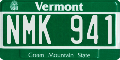 VT license plate NMK941
