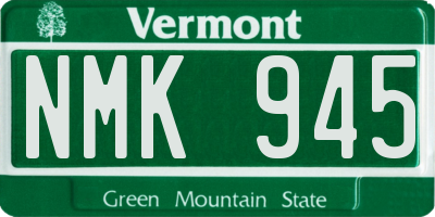 VT license plate NMK945