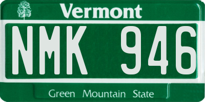 VT license plate NMK946