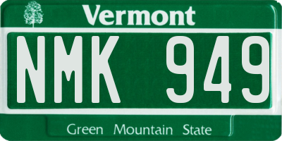 VT license plate NMK949