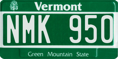 VT license plate NMK950