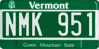 VT license plate NMK951