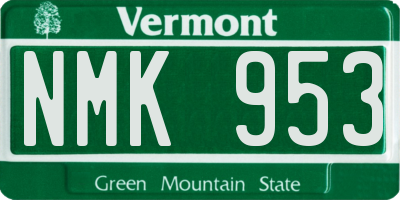 VT license plate NMK953