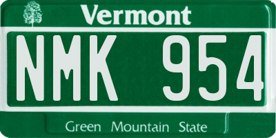 VT license plate NMK954