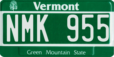 VT license plate NMK955