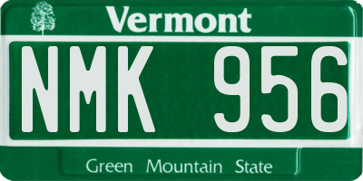 VT license plate NMK956