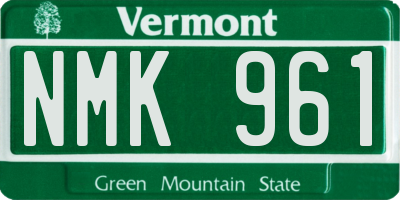 VT license plate NMK961