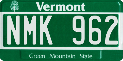VT license plate NMK962