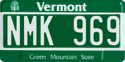 VT license plate NMK969