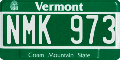 VT license plate NMK973