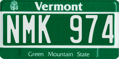 VT license plate NMK974
