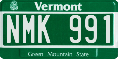 VT license plate NMK991
