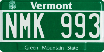 VT license plate NMK993