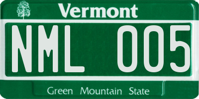 VT license plate NML005