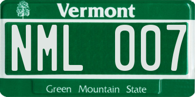VT license plate NML007