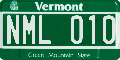 VT license plate NML010