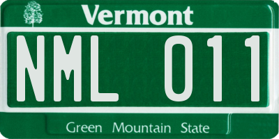 VT license plate NML011