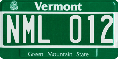 VT license plate NML012