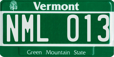 VT license plate NML013