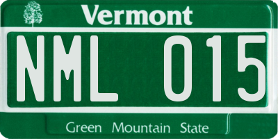 VT license plate NML015