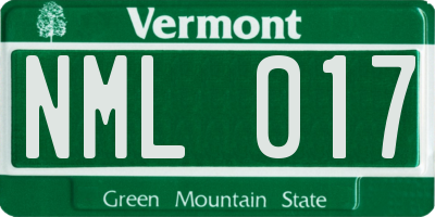 VT license plate NML017