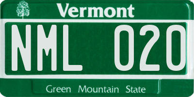 VT license plate NML020