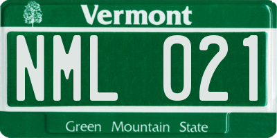 VT license plate NML021
