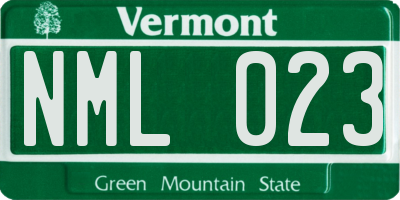 VT license plate NML023