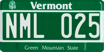 VT license plate NML025