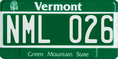 VT license plate NML026