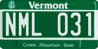 VT license plate NML031