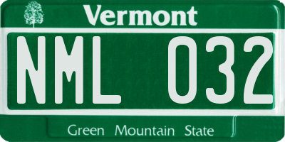 VT license plate NML032
