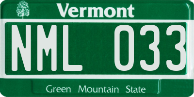 VT license plate NML033