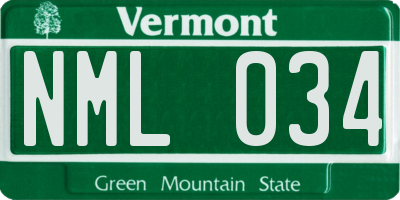 VT license plate NML034