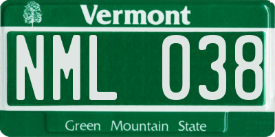VT license plate NML038