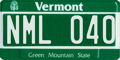 VT license plate NML040