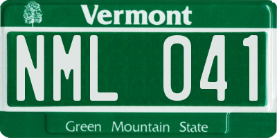 VT license plate NML041