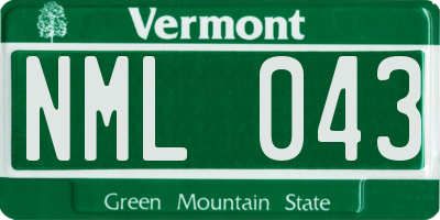 VT license plate NML043