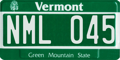 VT license plate NML045