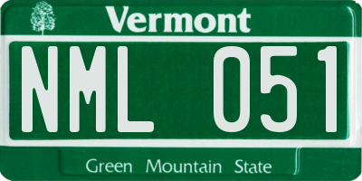 VT license plate NML051