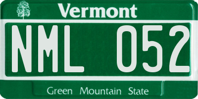 VT license plate NML052