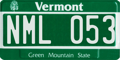 VT license plate NML053