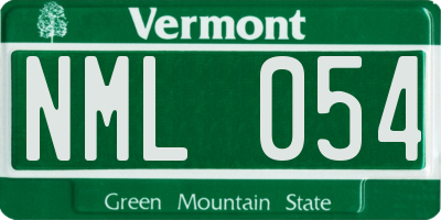 VT license plate NML054