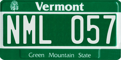 VT license plate NML057