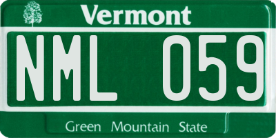 VT license plate NML059